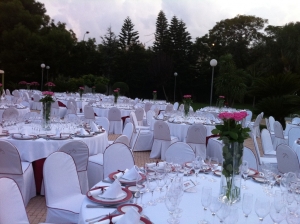 terraza flor rosa boda